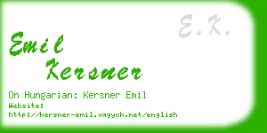 emil kersner business card